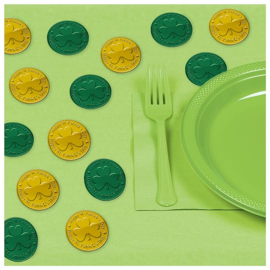 St. Patrick&#x27;s Day Gold and Green Coin Table Sprinkles, 200ct.